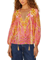 FARM Rio Farm Rio Pineapple Tapestry Pink Blouse
