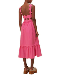 Farm Rio Pink Cut Out Sleeveless Midi Dress