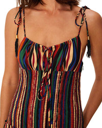 FARM Rio Farm Rio Pipa Stripes Multicolor Midi Sleeveless