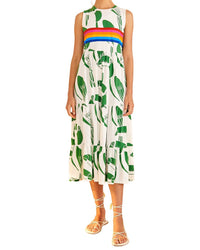 FARM Rio Farm Rio Rainbow Toucans White Midi Dress