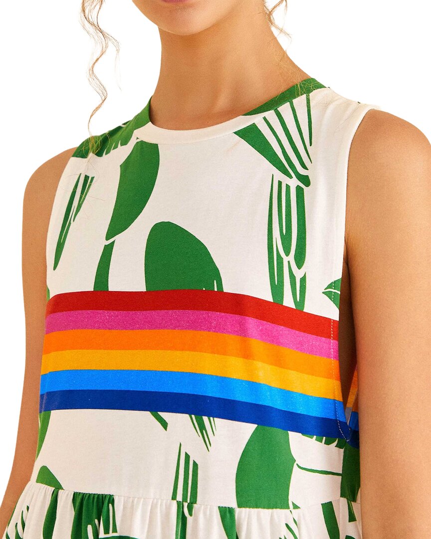 FARM Rio Farm Rio Rainbow Toucans White Midi Dress