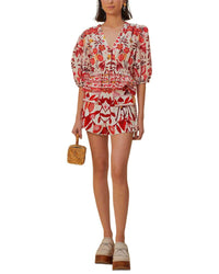 FARM Rio Farm Rio Romantic Orchard Off-White Cropped Blouse