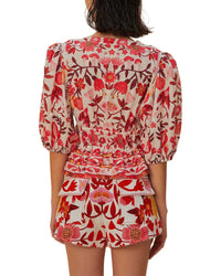 FARM Rio Farm Rio Romantic Orchard Off-White Cropped Blouse
