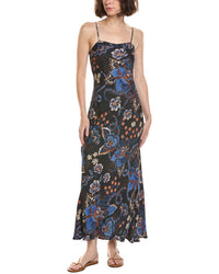 FARM Rio Farm Rio Snakes Bouquet Black Slip Maxi Dress