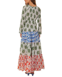 FARM Rio Farm Rio Stamp Mix Long Sleeve Maxi Dress