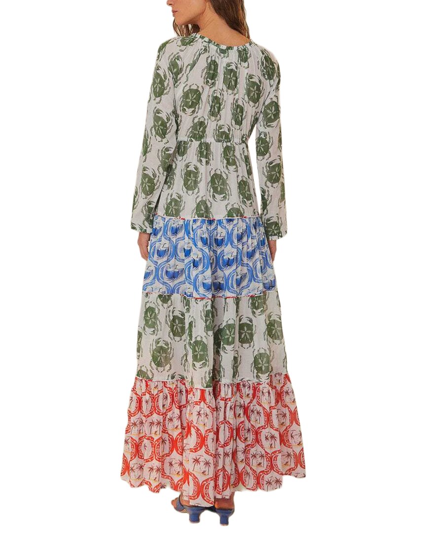 FARM Rio Farm Rio Stamp Mix Long Sleeve Maxi Dress