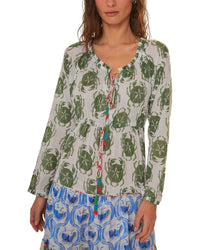 FARM Rio Farm Rio Stamp Mix Long Sleeve Maxi Dress