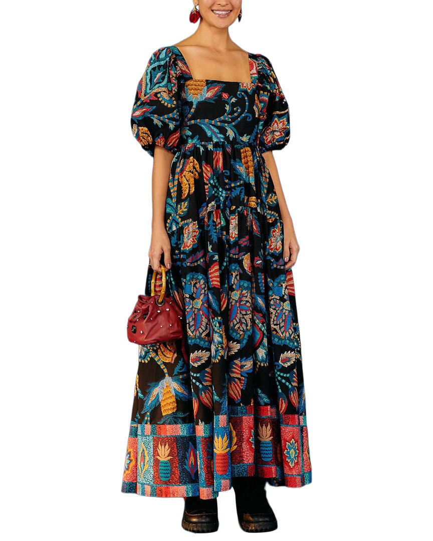 FARM Rio Farm Rio Sunset Tapestry Black Maxi Dress