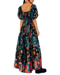 FARM Rio Farm Rio Sunset Tapestry Black Maxi Dress