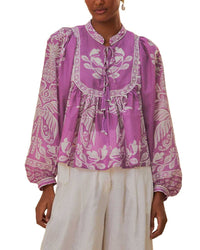 FARM Rio Farm Rio Sweet Garden Lilac Long Sleeved Blouse