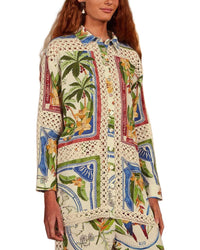 FARM Rio Farm Rio Tropical Destination Crochet Shirt