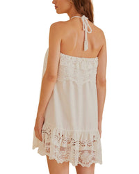 FARM Rio Farm Rio Embroidery Guipure Off White Mini Dress