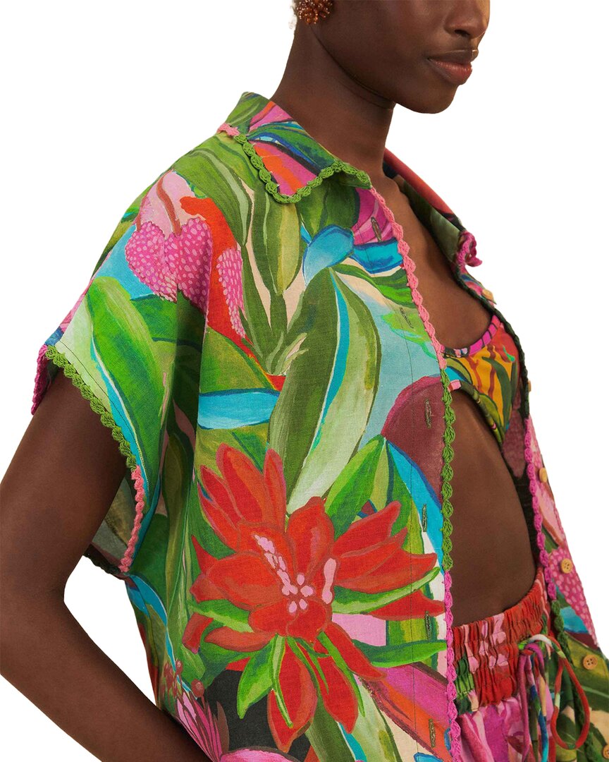 FARM Rio Farm Rio Linen-Blend Jardin De Reve Shirt