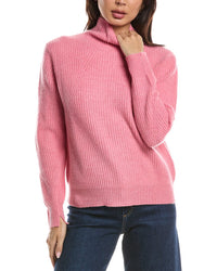 Forte Cashmere Forte Cashmere Fashioned Rib Funnel Neck Cashmere Sweater