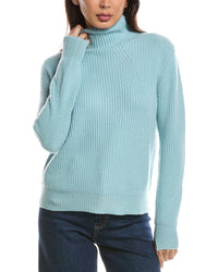 Forte Cashmere Forte Cashmere Fashioned Rib Funnel Neck Cashmere Sweater