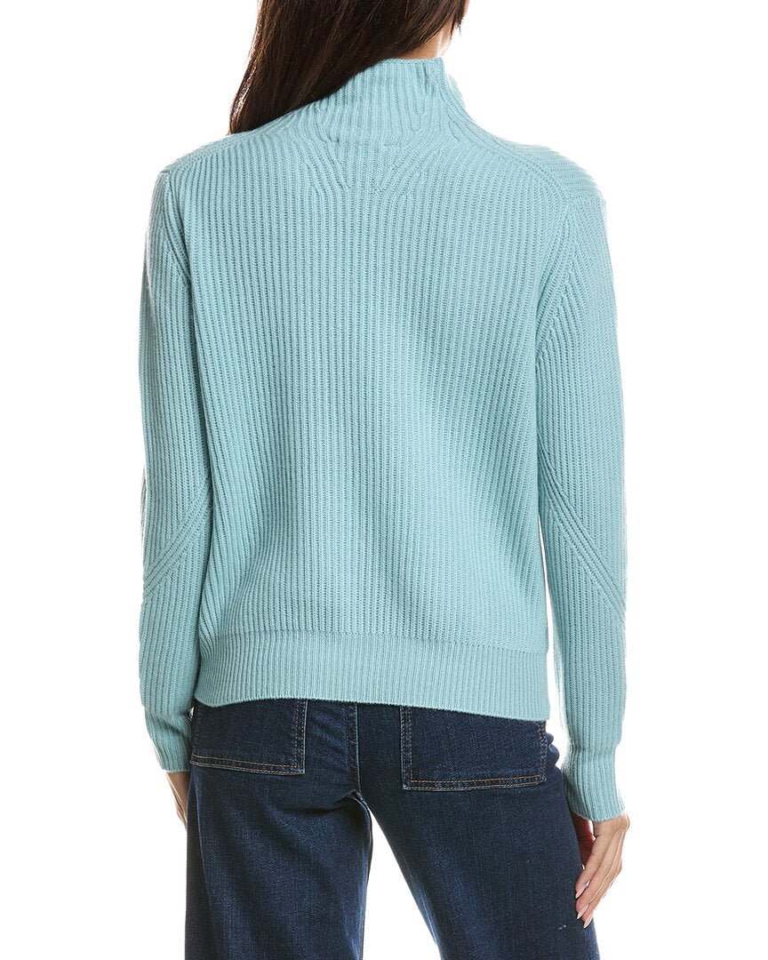 Forte Cashmere Forte Cashmere Fashioned Rib Funnel Neck Cashmere Sweater