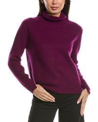 Forte Cashmere Forte Cashmere Fashioned Rib Funnel Neck Cashmere Sweater