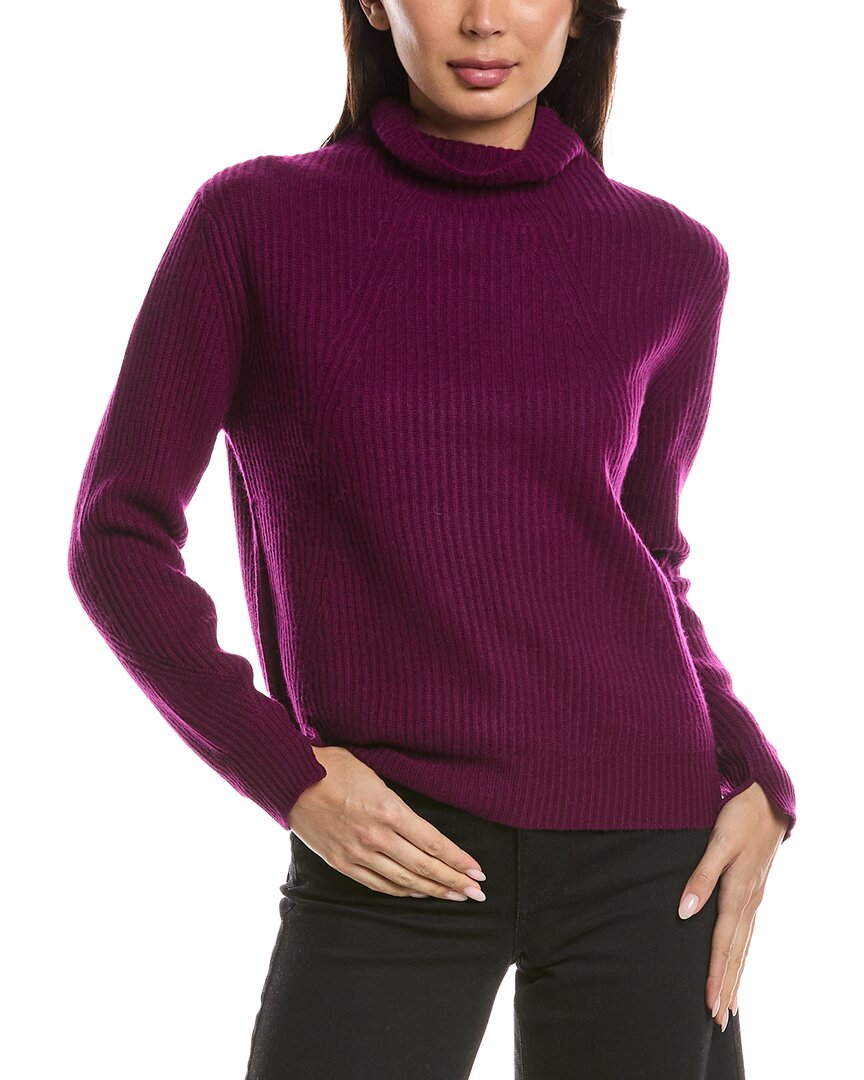 Forte Cashmere Forte Cashmere Fashioned Rib Funnel Neck Cashmere Sweater