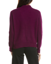 Forte Cashmere Forte Cashmere Fashioned Rib Funnel Neck Cashmere Sweater