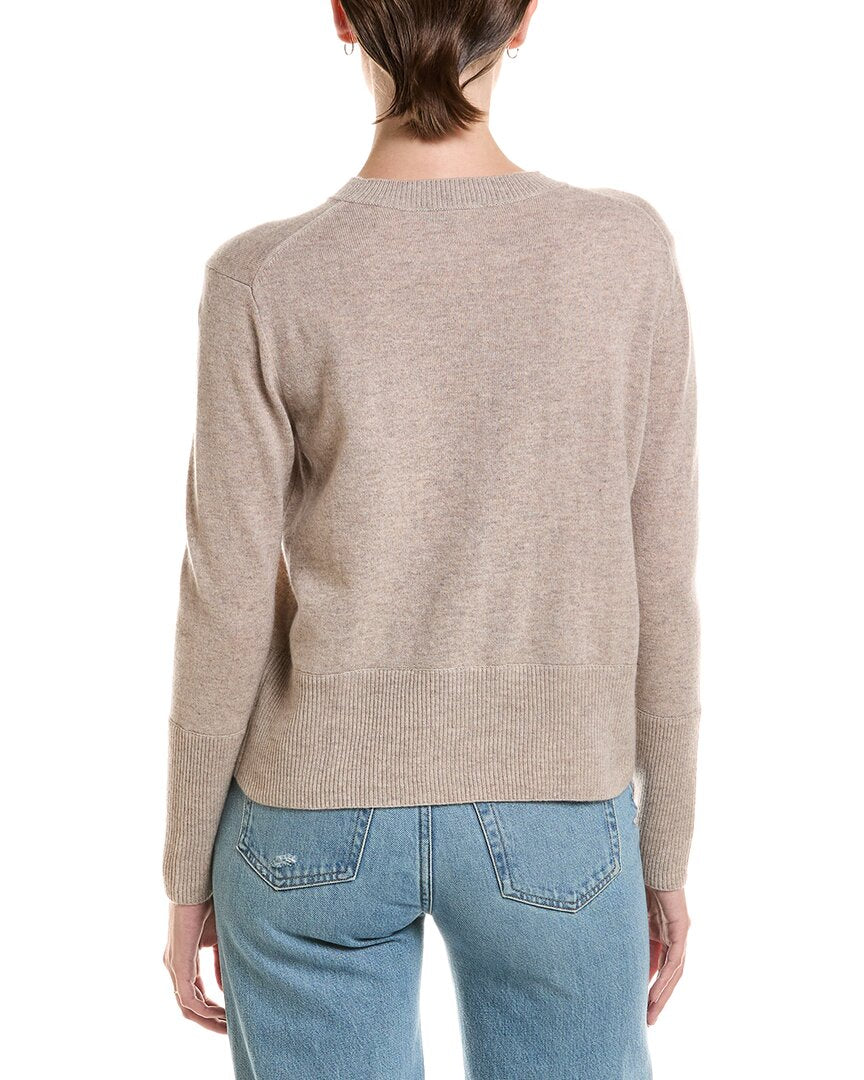 Forte Cashmere Forte Cashmere Exposed Seam Crewneck Cashmere Sweater