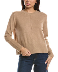 Forte Cashmere Forte Cashmere Exposed Seam Crewneck Cashmere Sweater