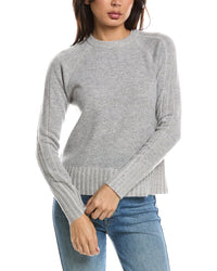 Forte Cashmere Forte Cashmere Plaited Rib Trim Crewneck Cashmere Sweater