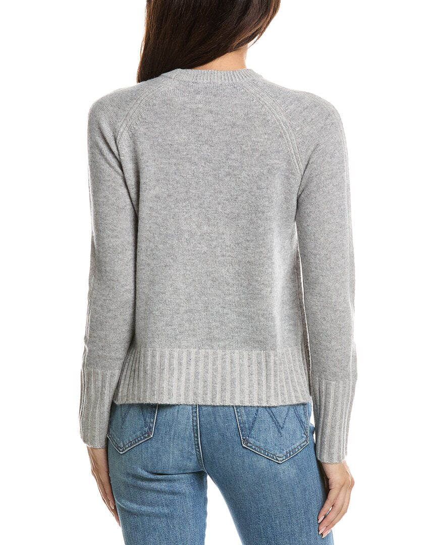 Forte Cashmere Forte Cashmere Plaited Rib Trim Crewneck Cashmere Sweater
