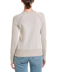 Forte Cashmere Forte Cashmere Plaited Rib Trim Crewneck Cashmere Sweater