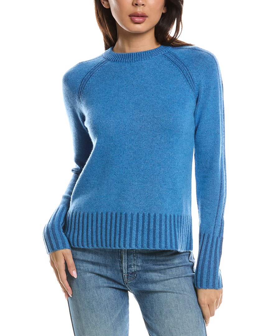 Forte Cashmere Forte Cashmere Plaited Rib Trim Crewneck Cashmere Sweater