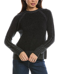 Forte Cashmere Forte Cashmere Plaited Rib Trim Crewneck Cashmere Sweater