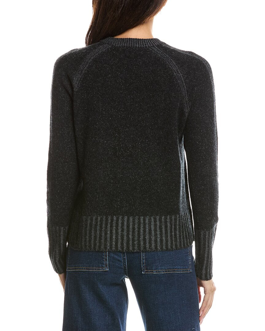 Forte Cashmere Forte Cashmere Plaited Rib Trim Crewneck Cashmere Sweater