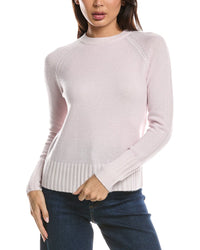 Forte Cashmere Forte Cashmere Plaited Rib Trim Crewneck Cashmere Sweater