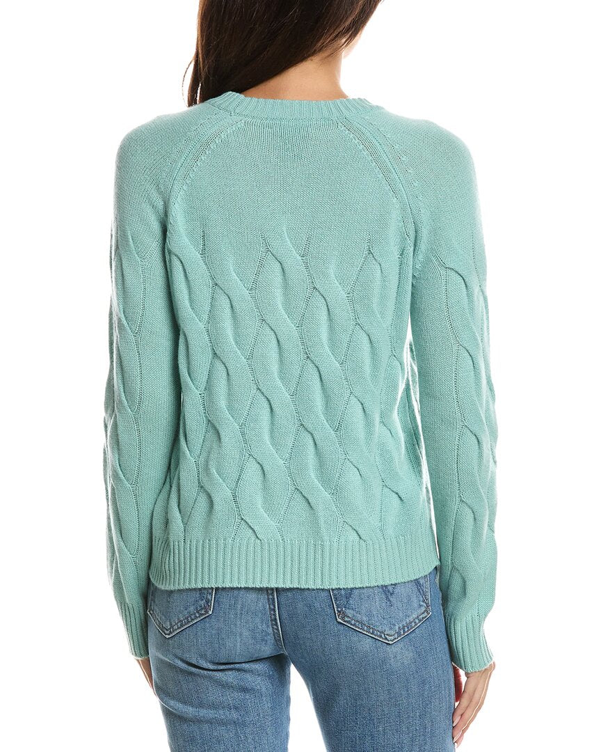 Forte Cashmere Forte Cashmere Wandering Cable Crewneck Cashmere Sweater