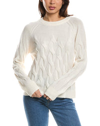 Forte Cashmere Forte Cashmere Wandering Cable Crewneck Cashmere Sweater