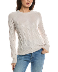 Forte Cashmere Forte Cashmere Wandering Cable Crewneck Cashmere Sweater