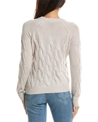 Forte Cashmere Forte Cashmere Wandering Cable Crewneck Cashmere Sweater