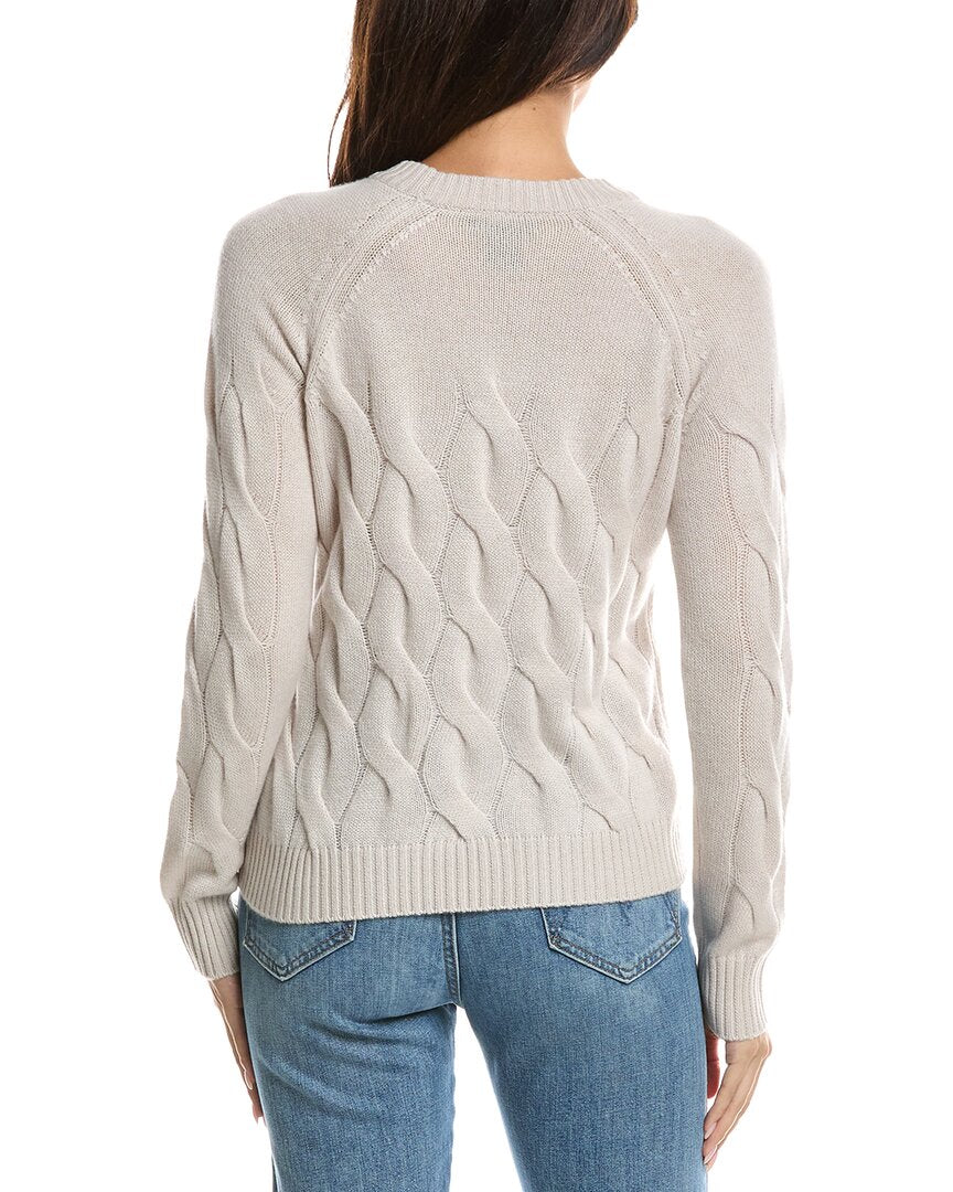 Forte Cashmere Forte Cashmere Wandering Cable Crewneck Cashmere Sweater