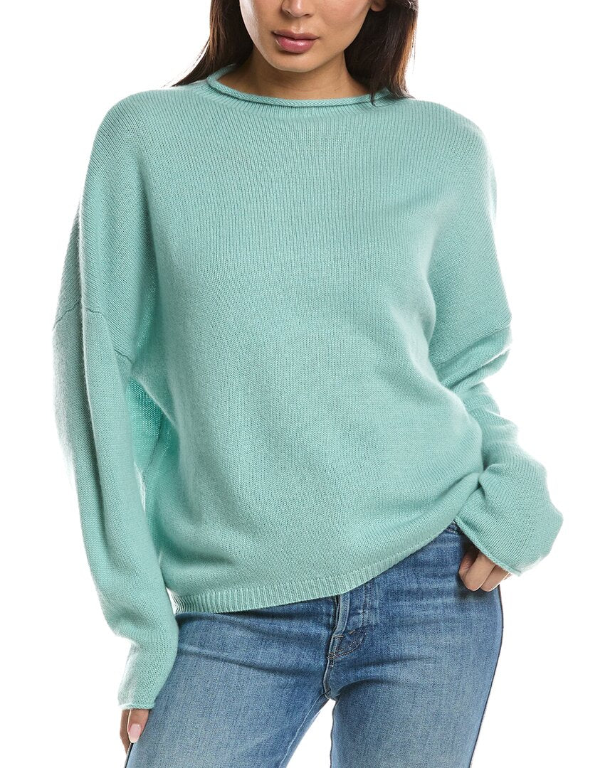 Forte Cashmere Forte Cashmere Slouchy Roll Trim Cashmere Pullover