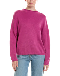 Forte Cashmere Forte Cashmere Slouchy Roll Trim Cashmere Pullover