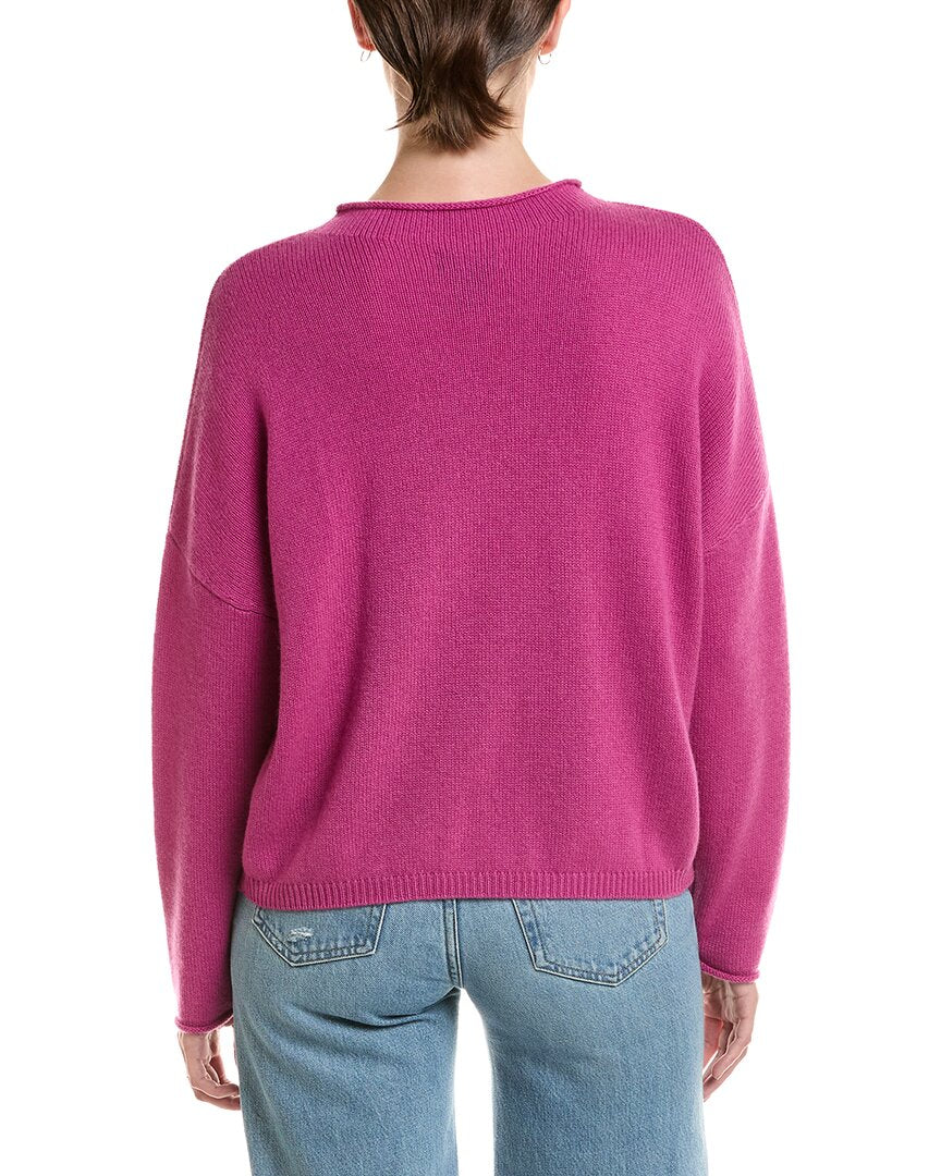 Forte Cashmere Forte Cashmere Slouchy Roll Trim Cashmere Pullover