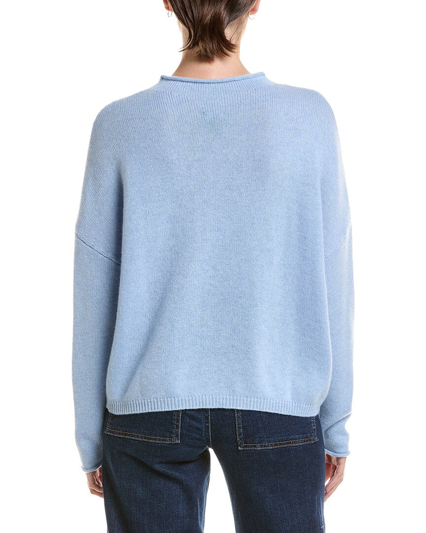 Forte Cashmere Forte Cashmere Slouchy Roll Trim Cashmere Pullover