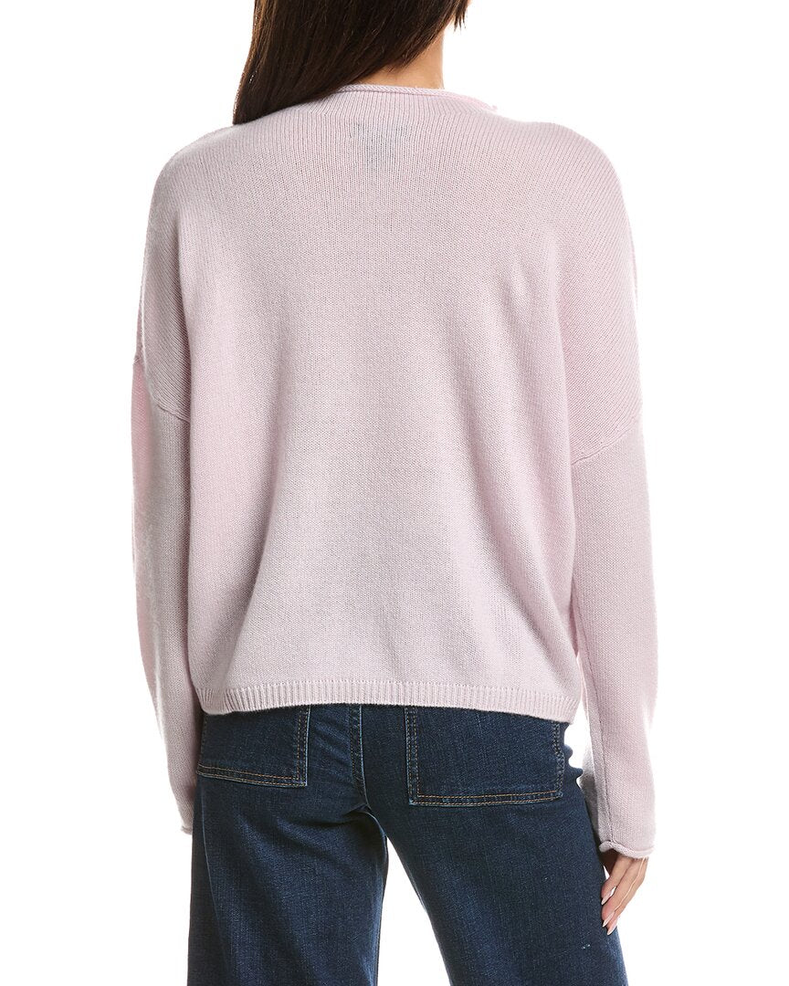 Forte Cashmere Forte Cashmere Slouchy Roll Trim Cashmere Pullover
