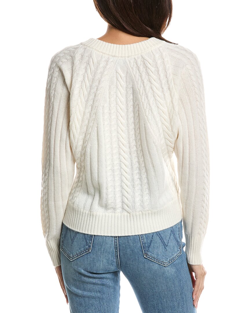 Forte Cashmere Forte Cashmere Diagonal Cable V-Neck Cashmere Sweater
