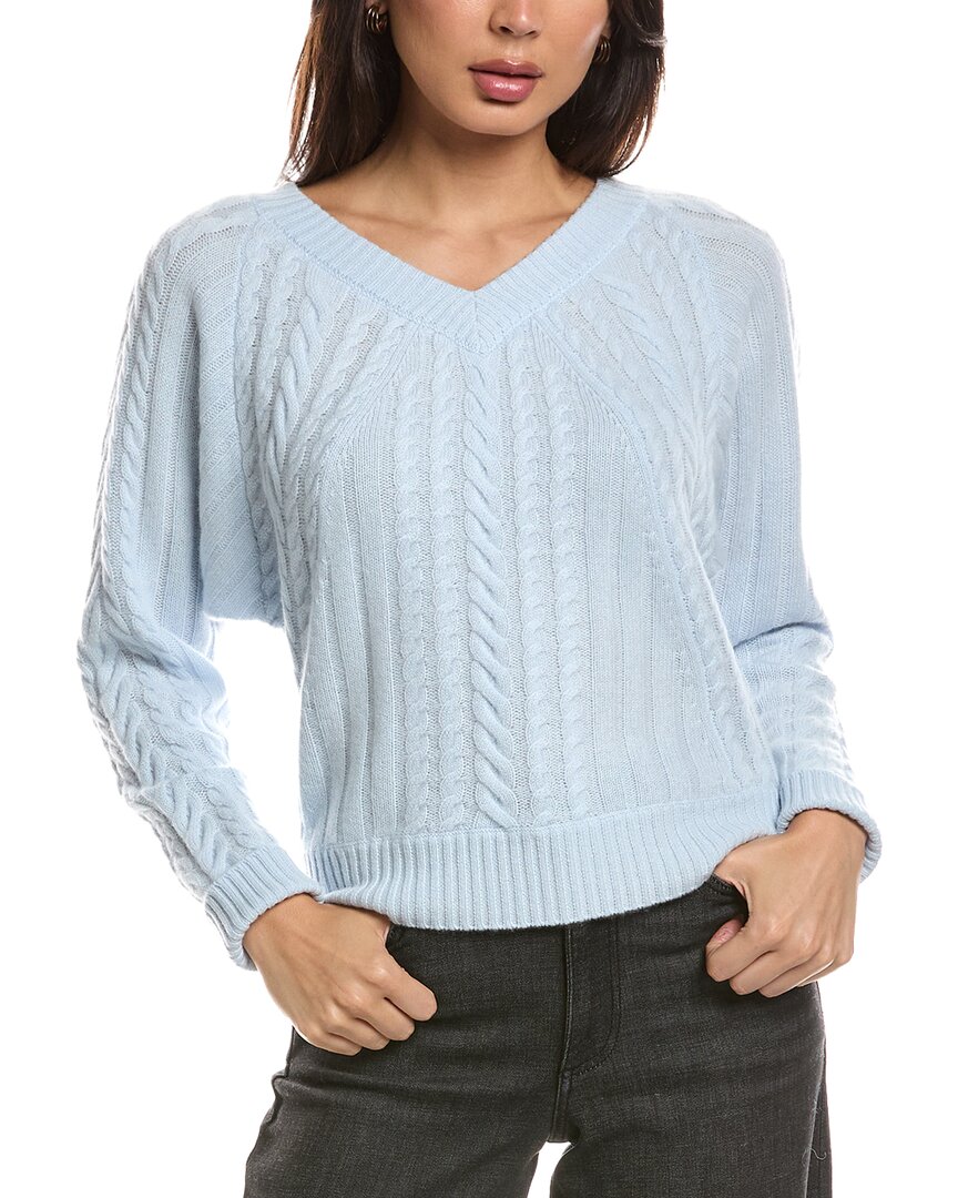 Forte Cashmere Forte Cashmere Diagonal Cable V-Neck Cashmere Sweater