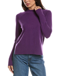 Forte Cashmere Forte Cashmere Hi Low Rib Trim Funnel Neck Cashmere Sweater