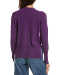 Forte Cashmere Forte Cashmere Hi Low Rib Trim Funnel Neck Cashmere Sweater