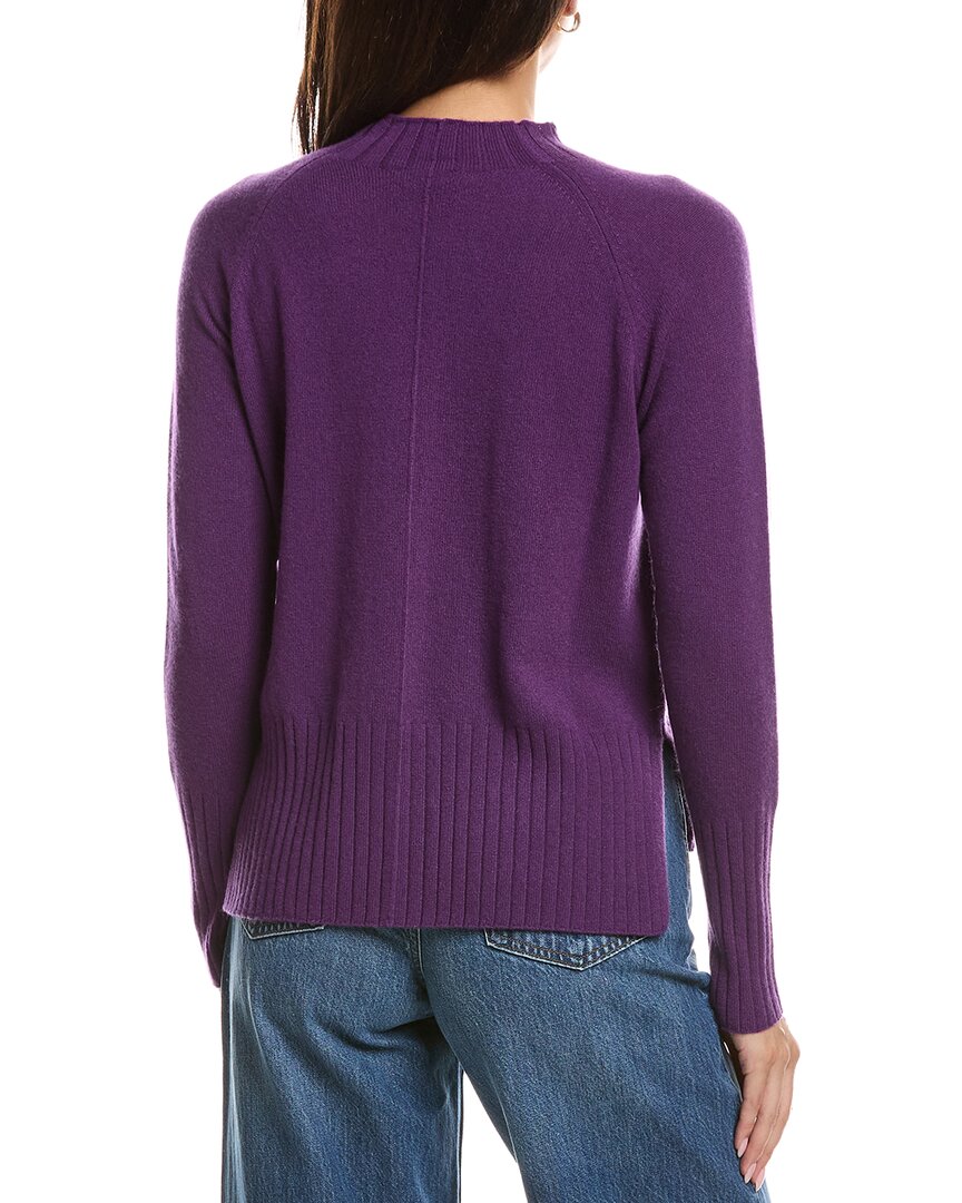 Forte Cashmere Forte Cashmere Hi Low Rib Trim Funnel Neck Cashmere Sweater