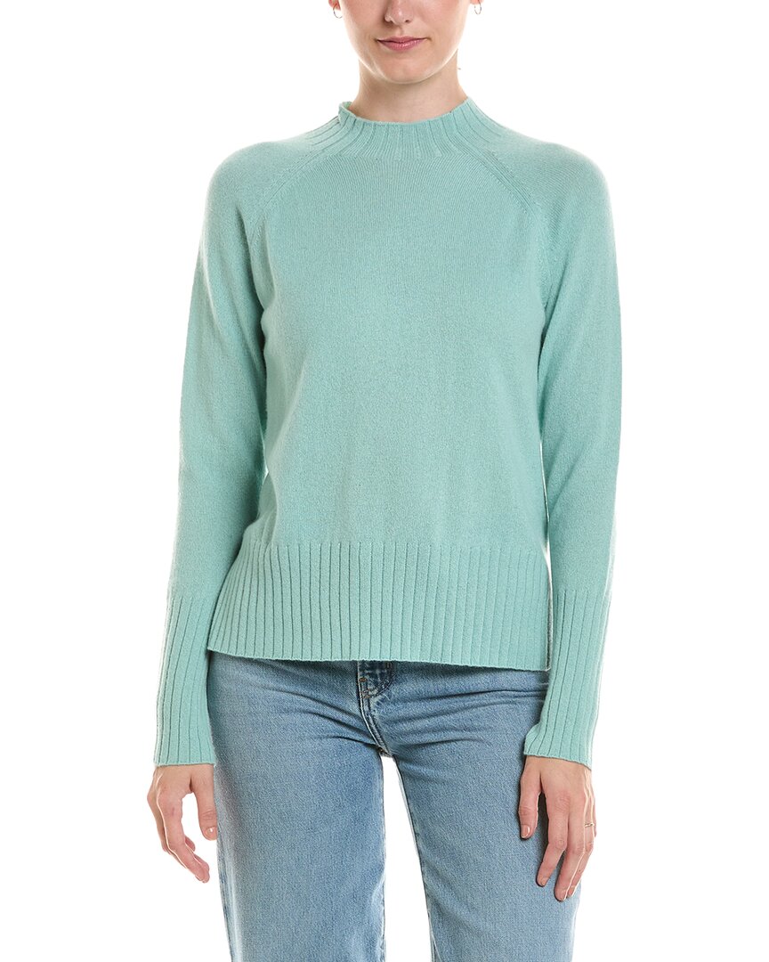 Forte Cashmere Forte Cashmere Hi Low Rib Trim Funnel Neck Cashmere Sweater
