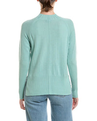 Forte Cashmere Forte Cashmere Hi Low Rib Trim Funnel Neck Cashmere Sweater