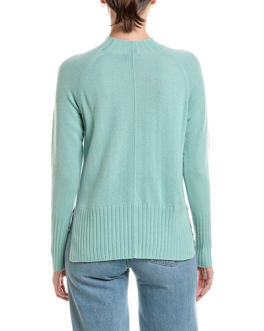 Forte Cashmere Forte Cashmere Hi Low Rib Trim Funnel Neck Cashmere Sweater